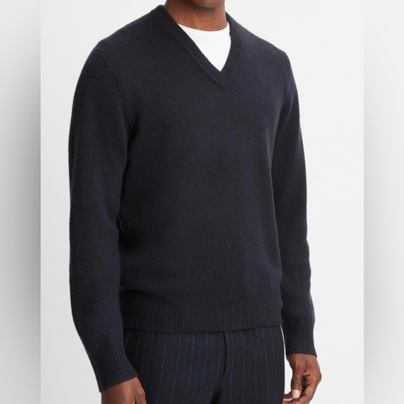 VINCE Mens black Wool & Yak V-Neck Sweater Sz XL - Picture 1 of 11